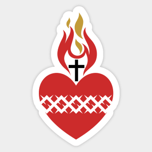 Christian illustration. Sacred Heart of Jesus. Sticker